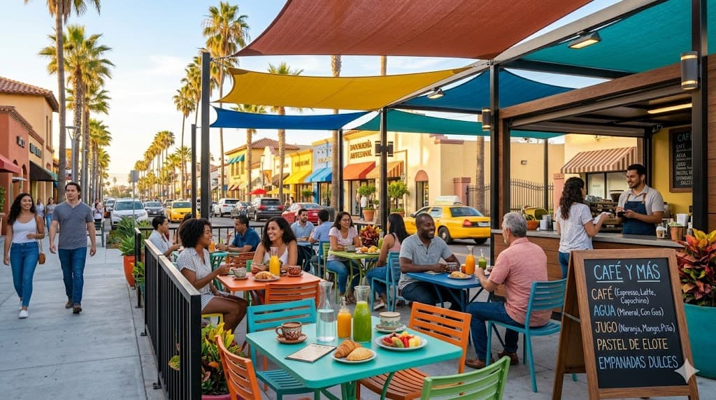 Vibrant Latin American cafe scene — learn real-world Spanish